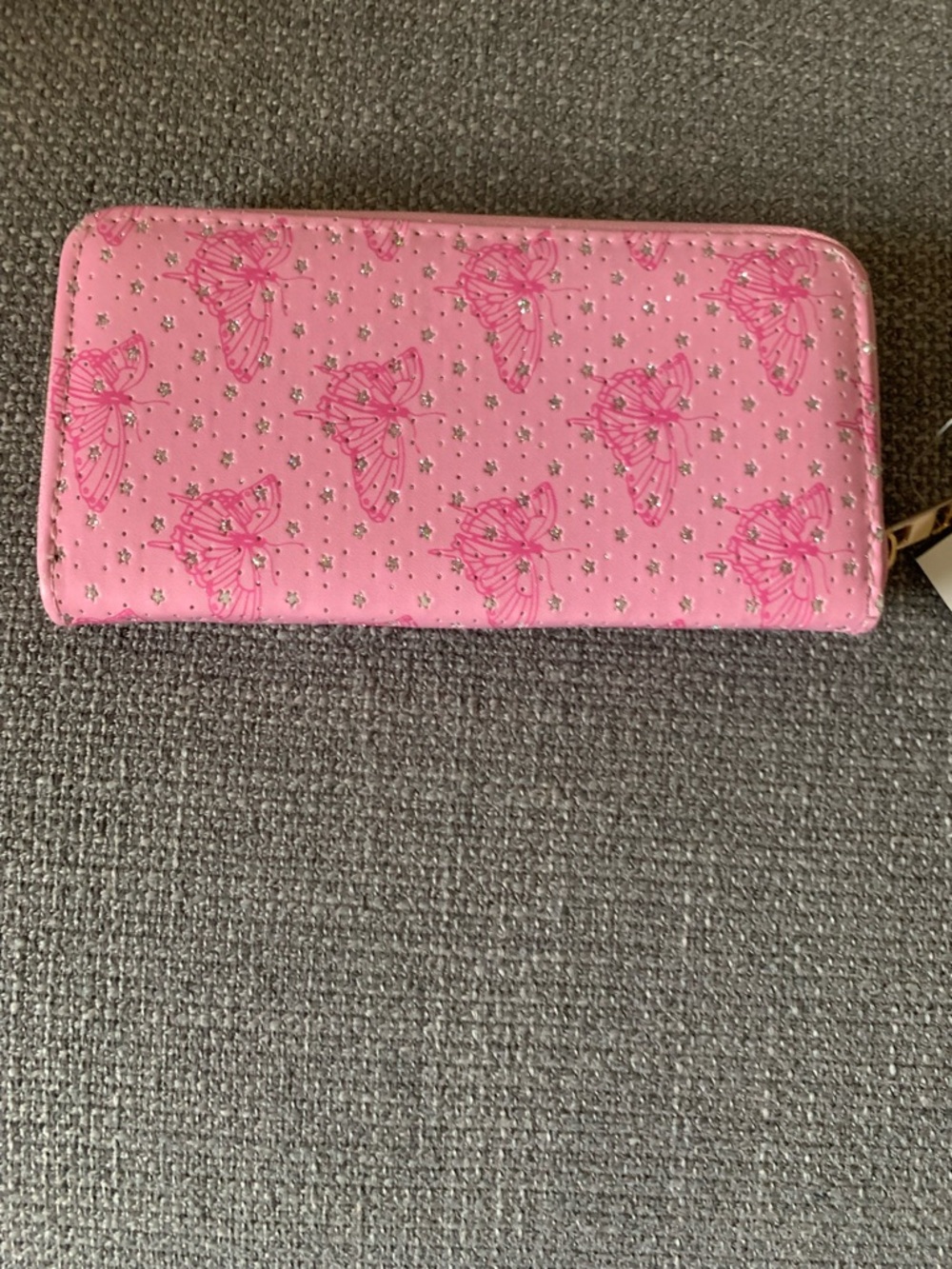 Pink Butterfly Zip Wallet - Women's Wallet - Picture 2 of 3